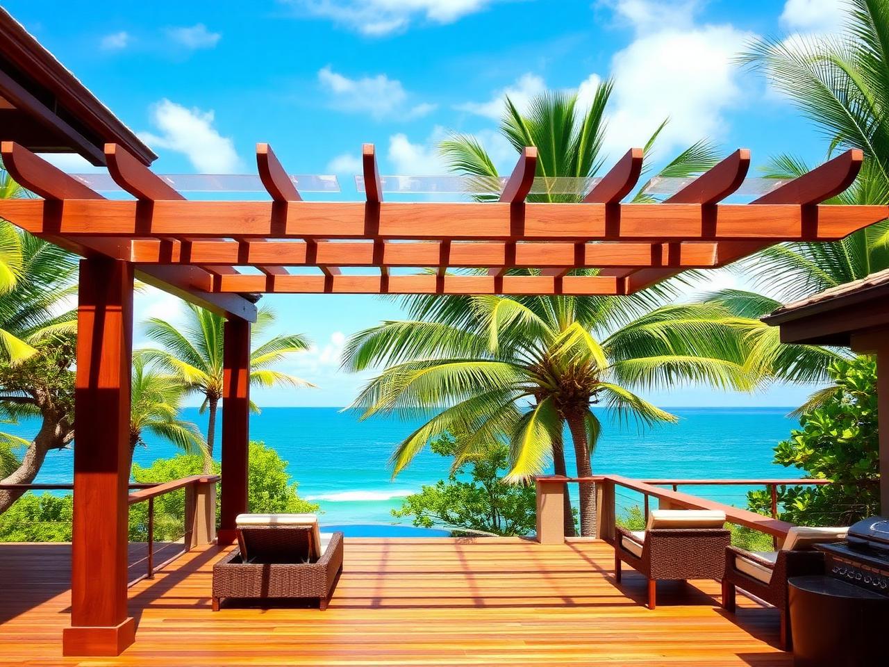 Pérgola de madera dura